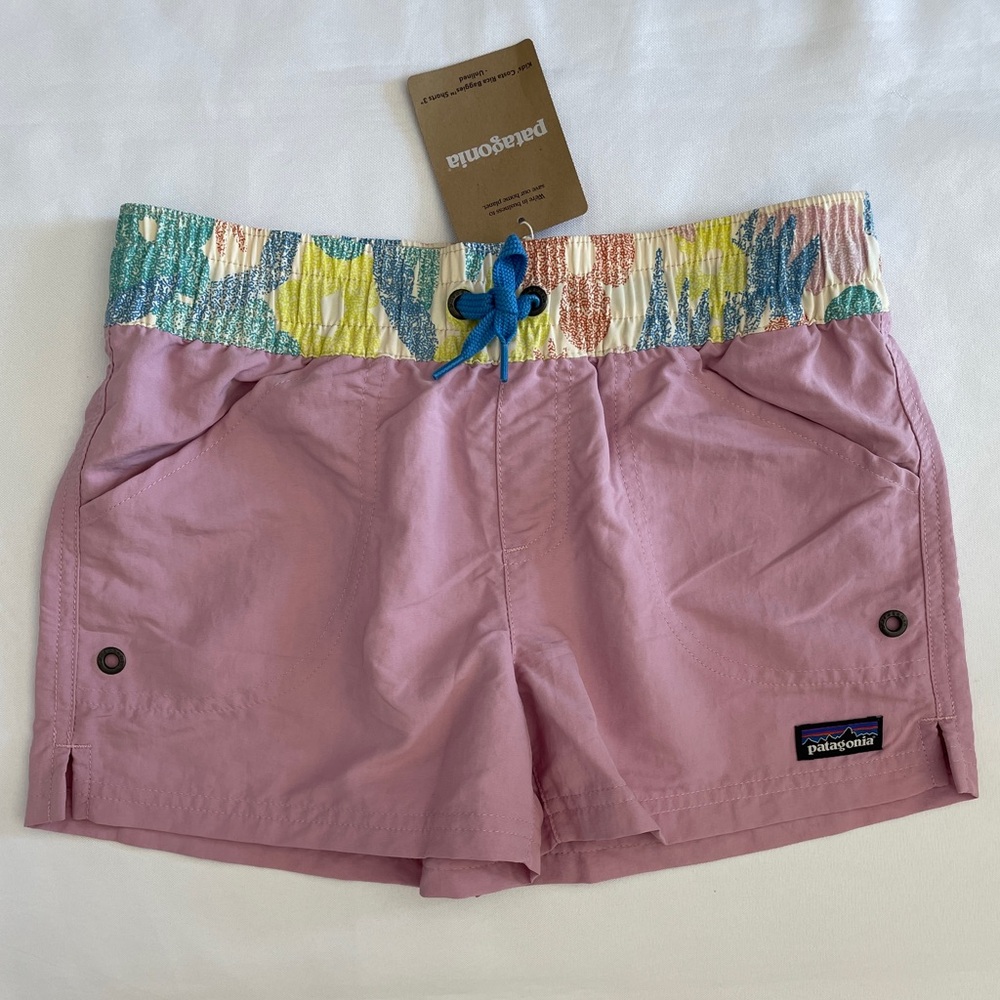 $55 Patagonia Costa Rica Baggies 3" Shorts Kids' Size XL / 14 Milkweed Mauve